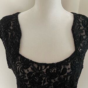 Tahari Cap Sleeve Lace Dress